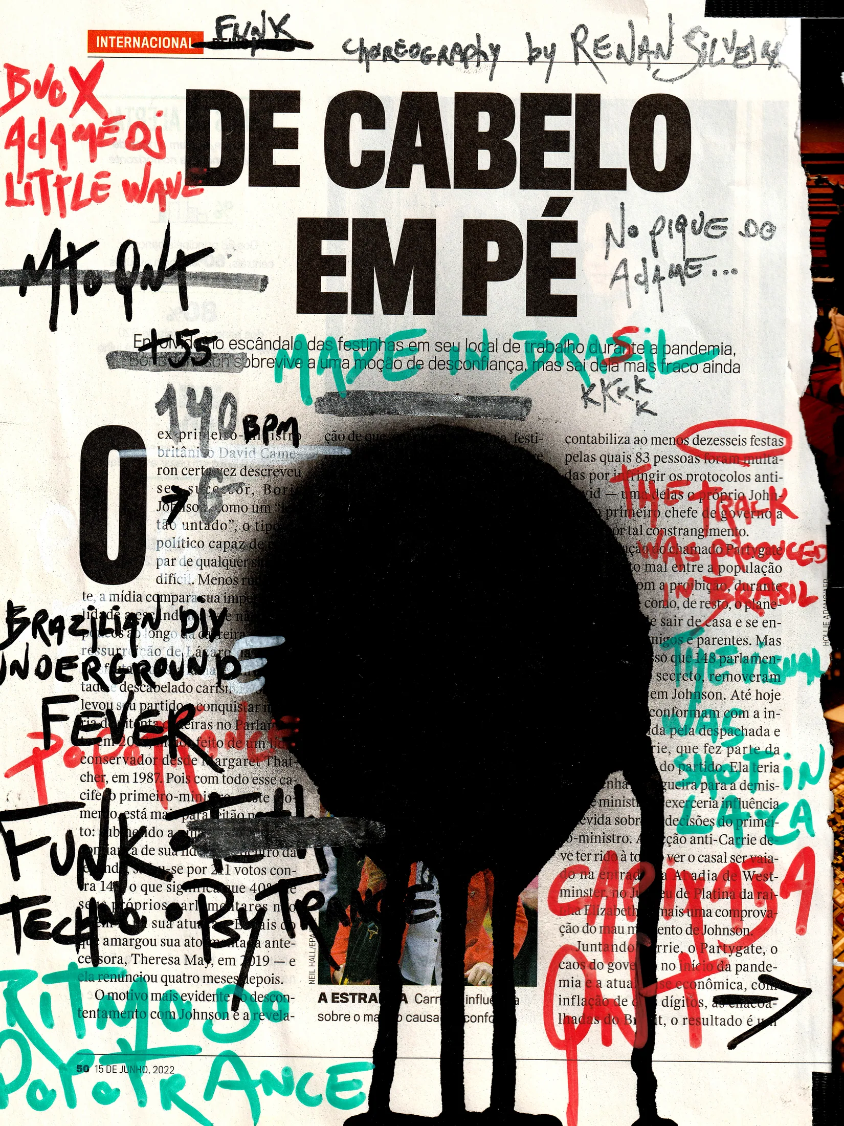 Studio collage titled De Cabelo em Pé