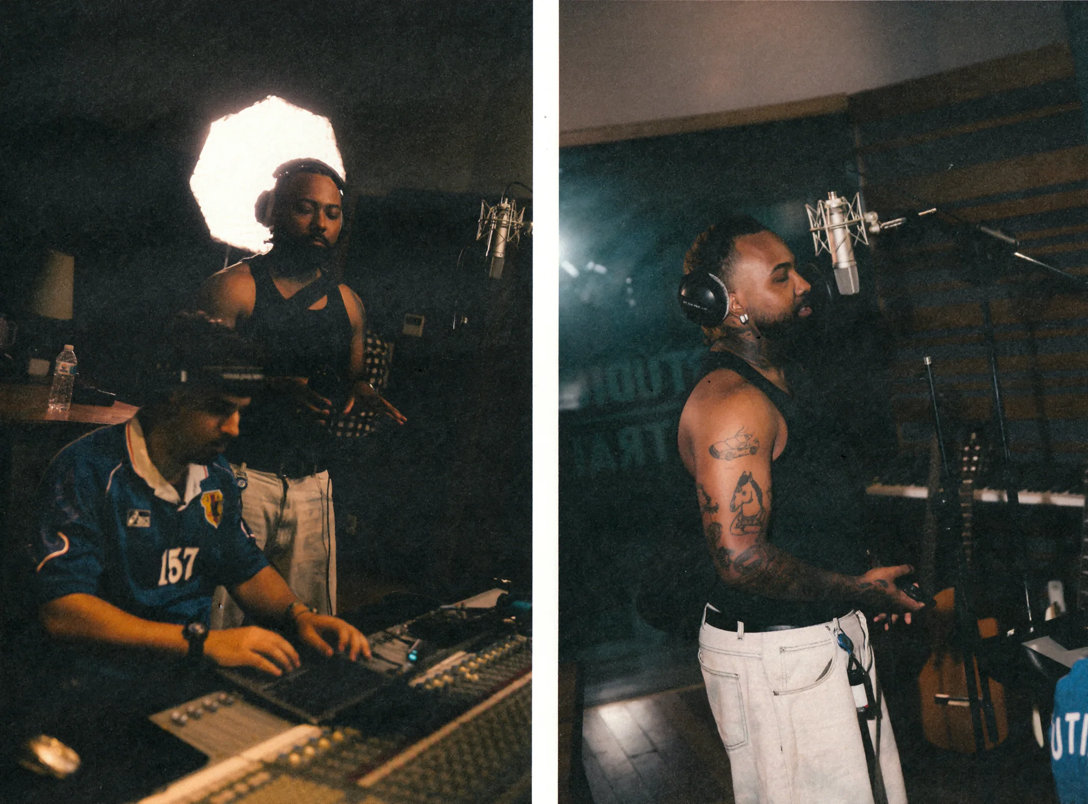 Split-frame collage from the vocal session